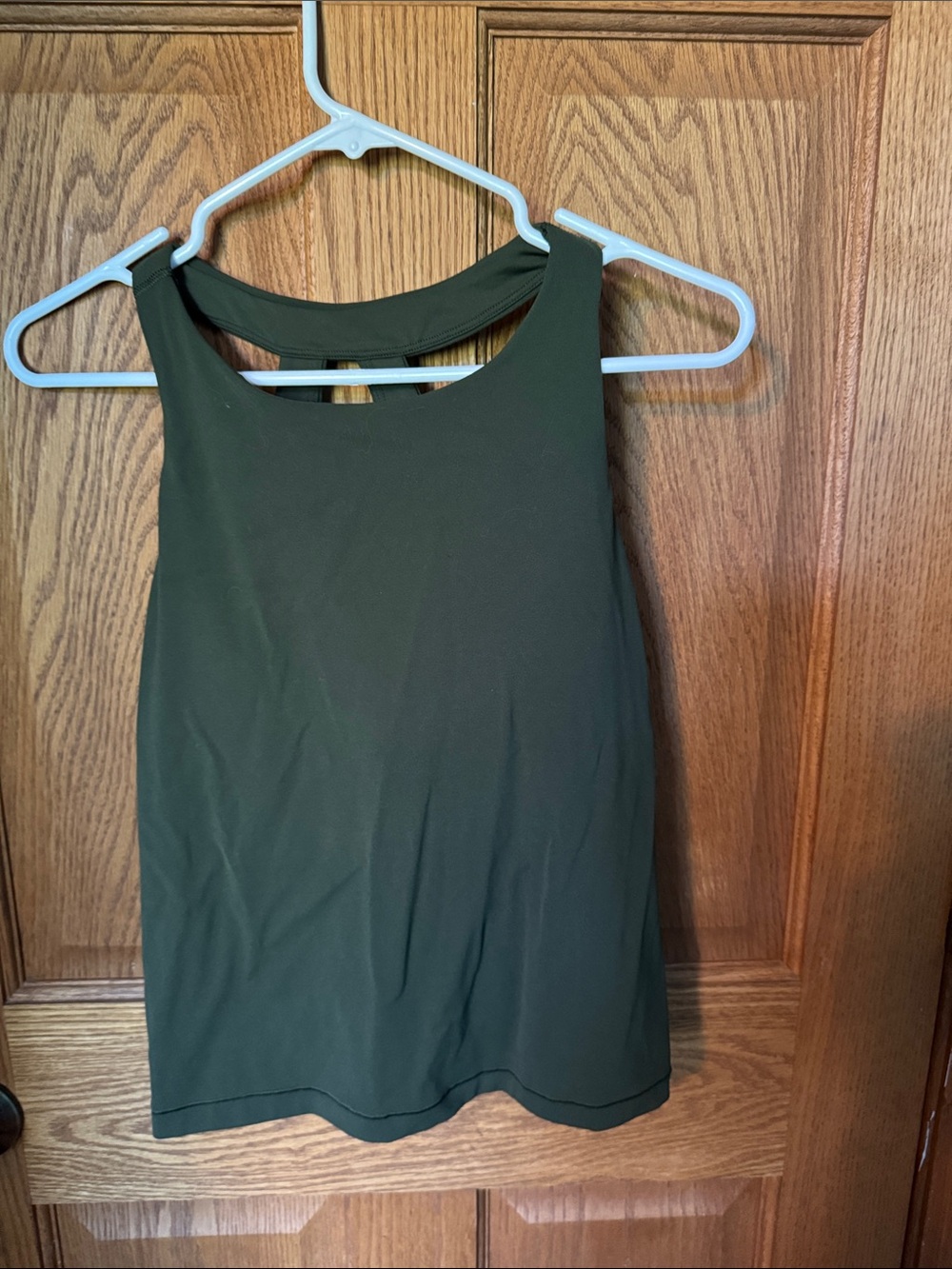 Athleta Olive Green Transcend High-Neck Bra Tank Top
